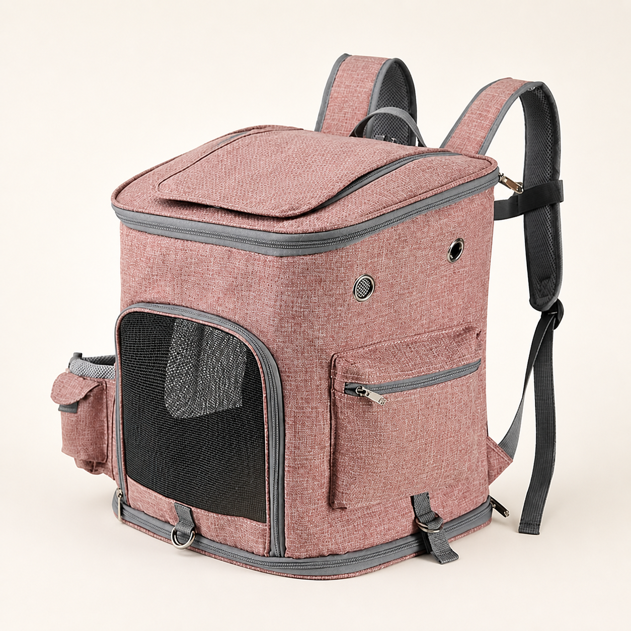 Pet Backpack Carrier 1838 in Light Pink