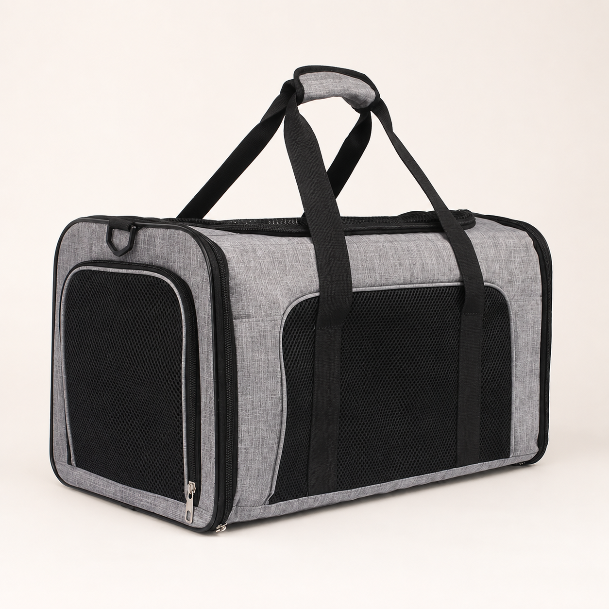Soft-Sided Pet Carrier 1843-8 in Charcoal Gray