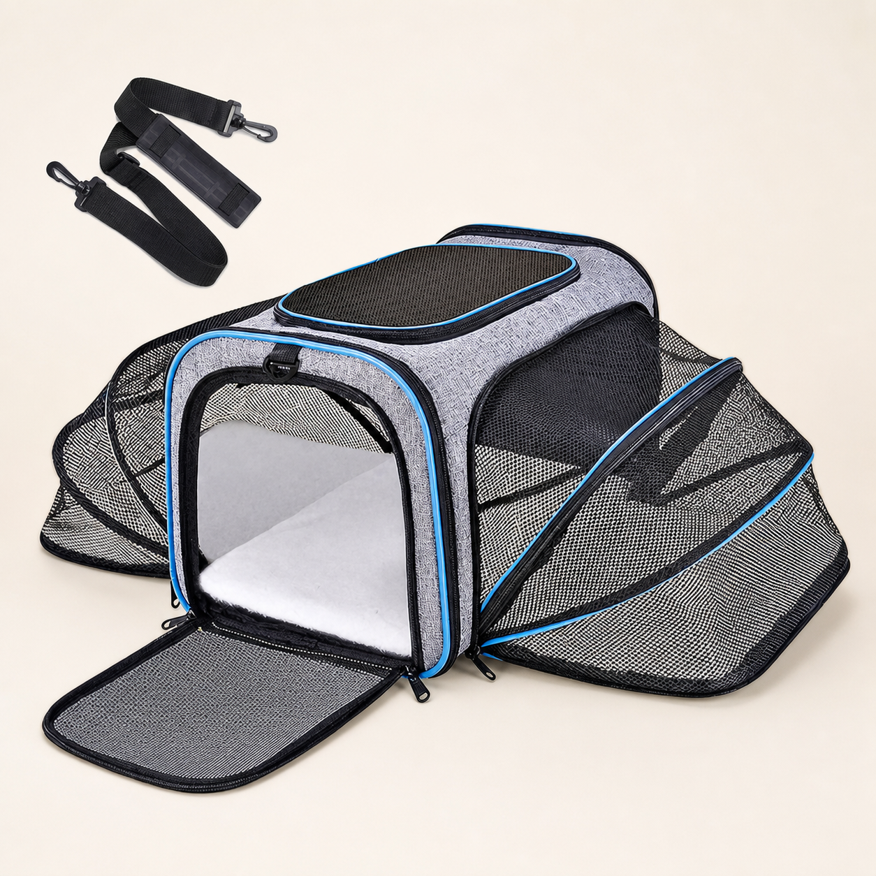 Soft-Sided Pet Carrier 1844 in Gray Blue