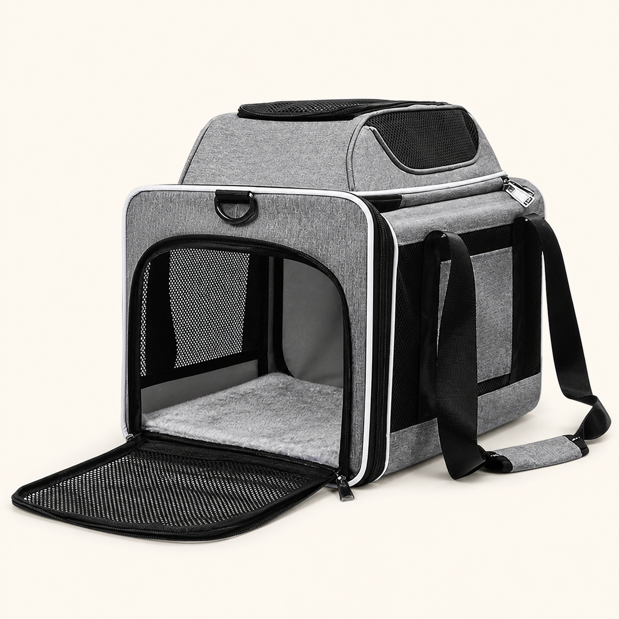 Soft-Sided Pet Carrier 1851-6 in Gray